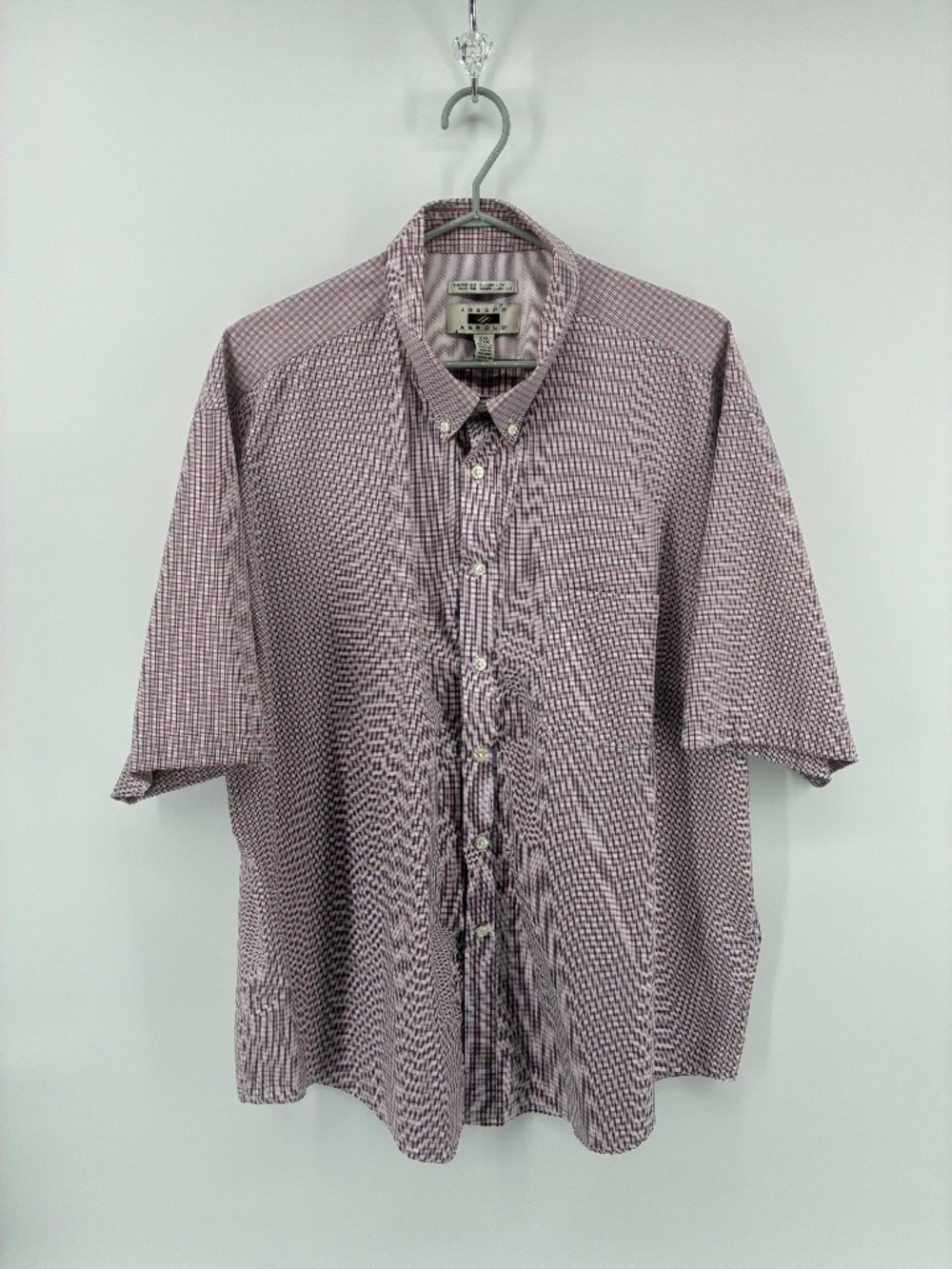 Joseph Abbound Men’s Short Sleeve Red Checkered Dress Shirt